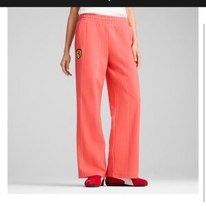Puma Ferrari Race Motorsport Women's Pants Large NWT Peach Frost